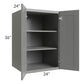 RTA Shale Grey Shaker 24" x 36" x 24" Split Pantry Wall Cabinet