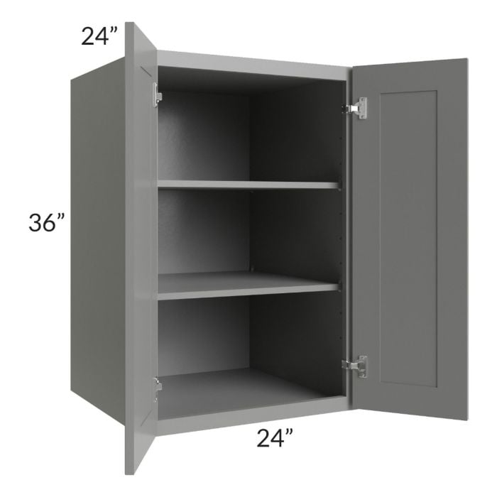 RTA Shale Grey Shaker 24" x 36" x 24" Split Pantry Wall Cabinet