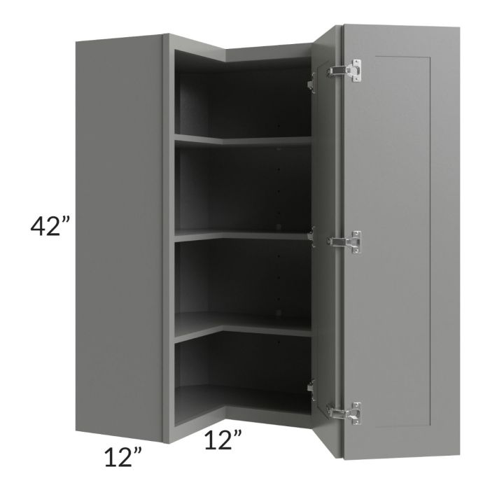 RTA Shale Grey Shaker 24" x 42" Easy Reach Corner Wall Cabinet