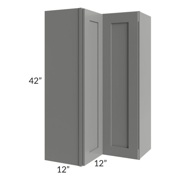 RTA Shale Grey Shaker 24" x 42" Easy Reach Corner Wall Cabinet