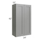 RTA Shale Grey Shaker 24" x 42" Wall Cabinet with Glass Door