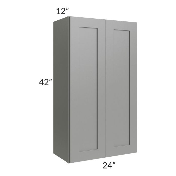 RTA Shale Grey Shaker 24" x 42" Wall Cabinet with Glass Door