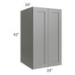 RTA Shale Grey Shaker 24" x 42" x 24" Split Pantry Wall Cabinet