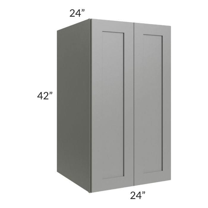 RTA Shale Grey Shaker 24" x 42" x 24" Split Pantry Wall Cabinet