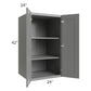 RTA Shale Grey Shaker 24" x 42" x 24" Split Pantry Wall Cabinet