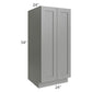 RTA Shale Grey Shaker 24" x 54" Split Pantry Base Cabinet with 3 Roll Out Trays