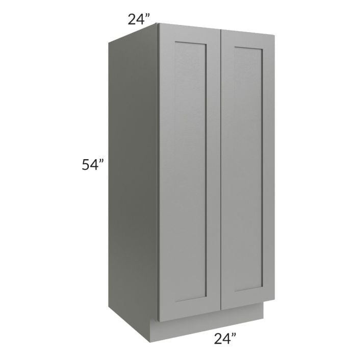 RTA Shale Grey Shaker 24" x 54" Split Pantry Base Cabinet with 3 Roll Out Trays