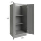 RTA Shale Grey Shaker 24" x 54" Split Pantry Base Cabinet with 3 Roll Out Trays
