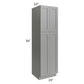 RTA Shale Grey Shaker 24" x 84" Utility Cabinet with 3 Roll Out Trays