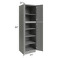 RTA Shale Grey Shaker 24" x 84" Utility Cabinet with 3 Roll Out Trays