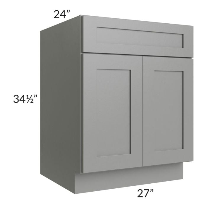 RTA Shale Grey Shaker 27" Base Cabinet with 2 Roll Out Trays