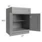 RTA Shale Grey Shaker 27" Base Cabinet with 2 Roll Out Trays