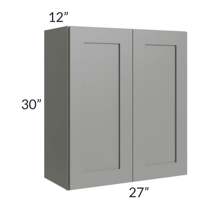 RTA Shale Grey Shaker 27" x 30" Wall Cabinet with 1 Decorative End Panel