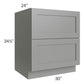 RTA Shale Grey Shaker 30" 2-Drawer Base Cabinet with 1 Decorative End Panel