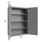 RTA Shale Grey Shaker 30" x 42" Wall Cabinet with Glass Door