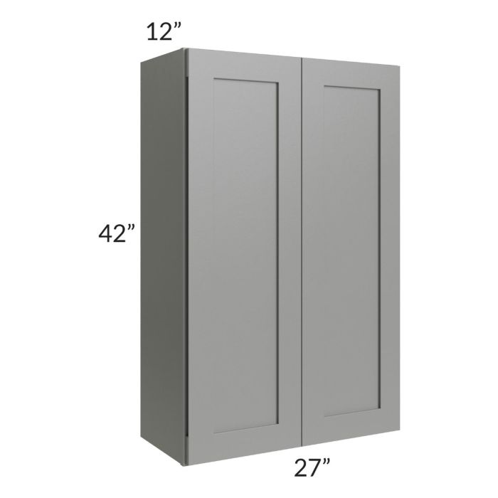RTA Shale Grey Shaker 30" x 42" Wall Cabinet with Glass Door