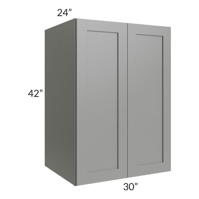 RTA Shale Grey Shaker 30" x 42" x 24" Split Pantry Wall Cabinet