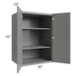 RTA Shale Grey Shaker 30" x 42" x 24" Split Pantry Wall Cabinet