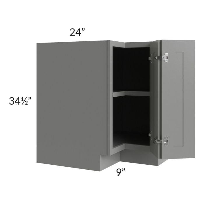 RTA Shale Grey Shaker 33" Easy Reach Corner Base Cabinet