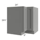 RTA Shale Grey Shaker 33" Lazy Susan Corner Base with Stainless Steel Baskets with 2 Plastic Baskets