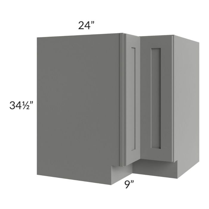 RTA Shale Grey Shaker 33" Lazy Susan Corner Base with Stainless Steel Baskets with 2 Plastic Baskets