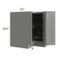 RTA Shale Grey Shaker 33" Lazy Susan Corner Base with Stainless Steel Baskets with 2 Plastic Baskets