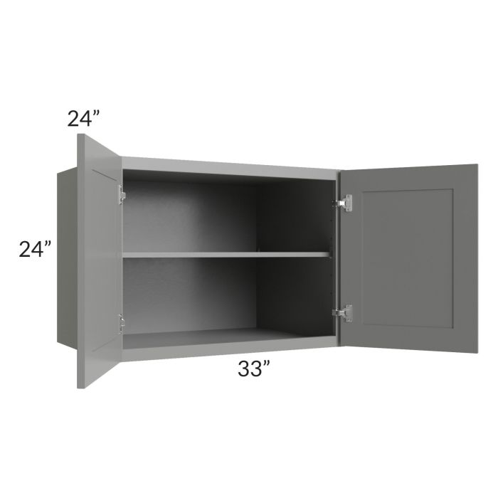 RTA Shale Grey Shaker 33" x 24" x 24" Refrigerator Wall Cabinet