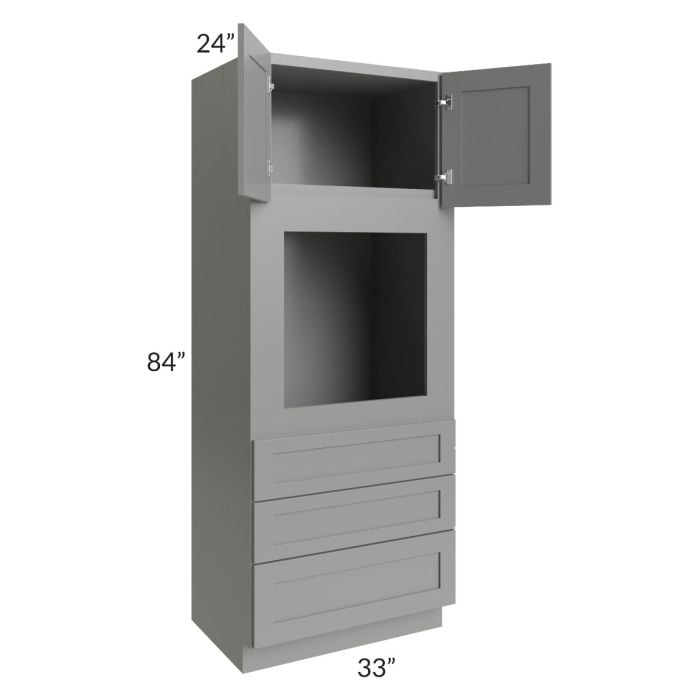 RTA Shale Grey Shaker 33" x 84" Universal Oven Cabinet