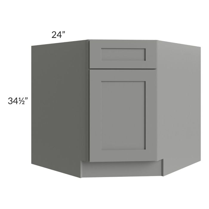 RTA Shale Grey Shaker 36" Diagonal Corner Sink Base Cabinet