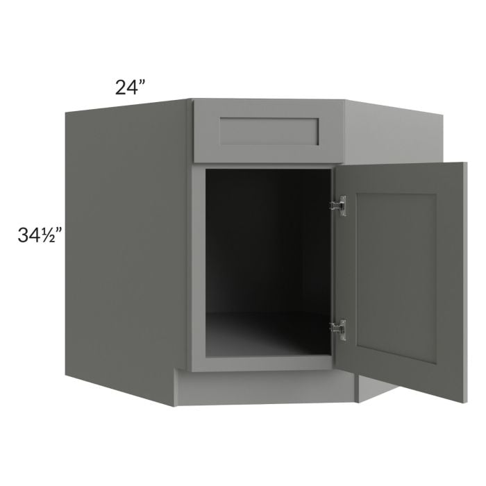 RTA Shale Grey Shaker 36" Diagonal Corner Sink Base Cabinet