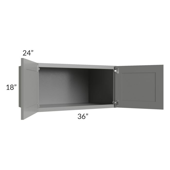 RTA Shale Grey Shaker 36" x 18" x 24" Refrigerator Wall Cabinet
