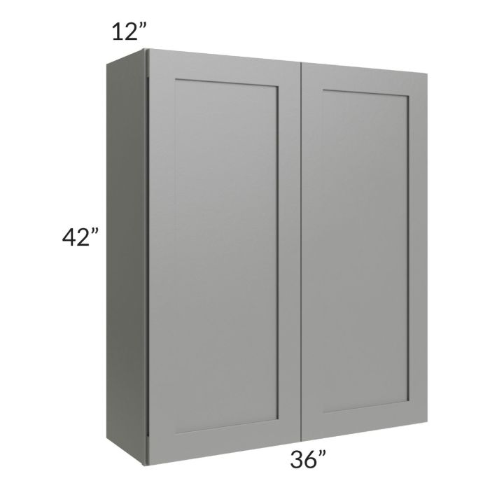 RTA Shale Grey Shaker 36" x 42" Wall Cabinet with Glass Door