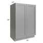 RTA Shale Grey Shaker 36" x 54" Split Pantry Base Cabinet with 2 Roll Out Trays