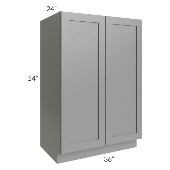 RTA Shale Grey Shaker 36" x 54" Split Pantry Base Cabinet with 2 Roll Out Trays