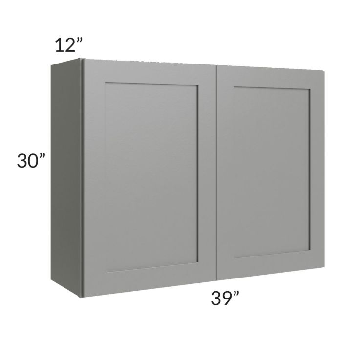 RTA Shale Grey Shaker 39" x 30" Wall Cabinet with 1 Decorative End Panel
