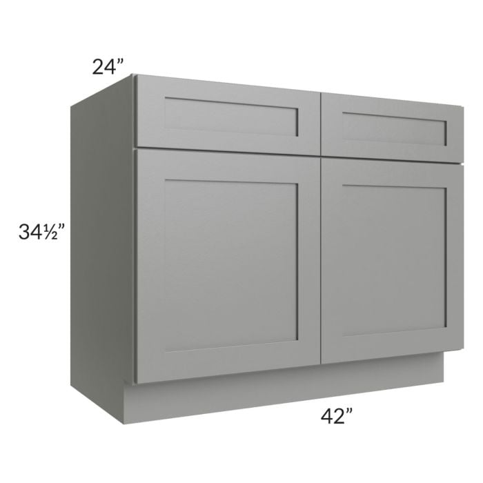 RTA Shale Grey Shaker 42" Base Cabinet with 1 Decorative End Panel