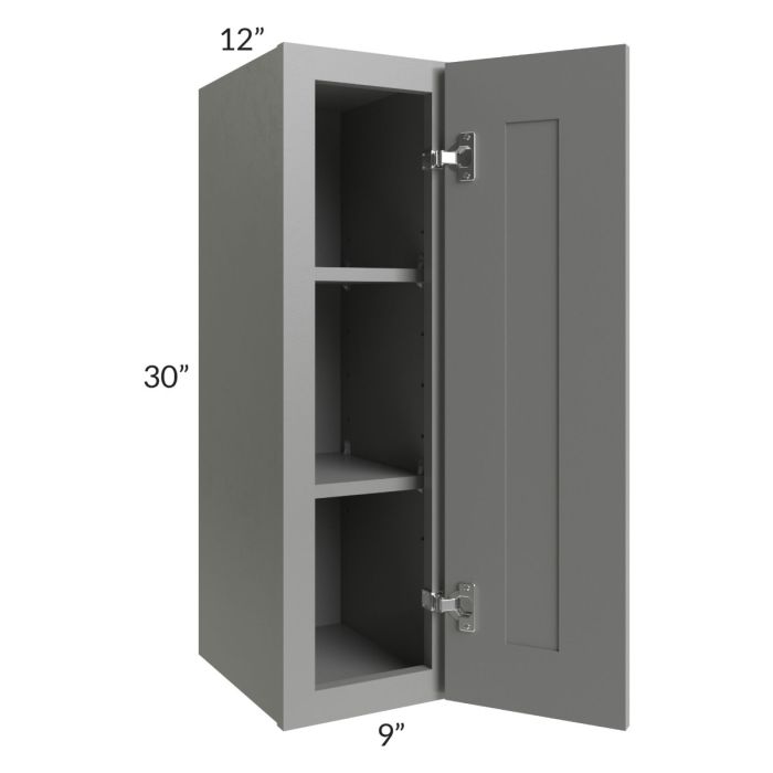 RTA Shale Grey Shaker 9" x 30" Wall Cabinet with 1 Decorative End Panel