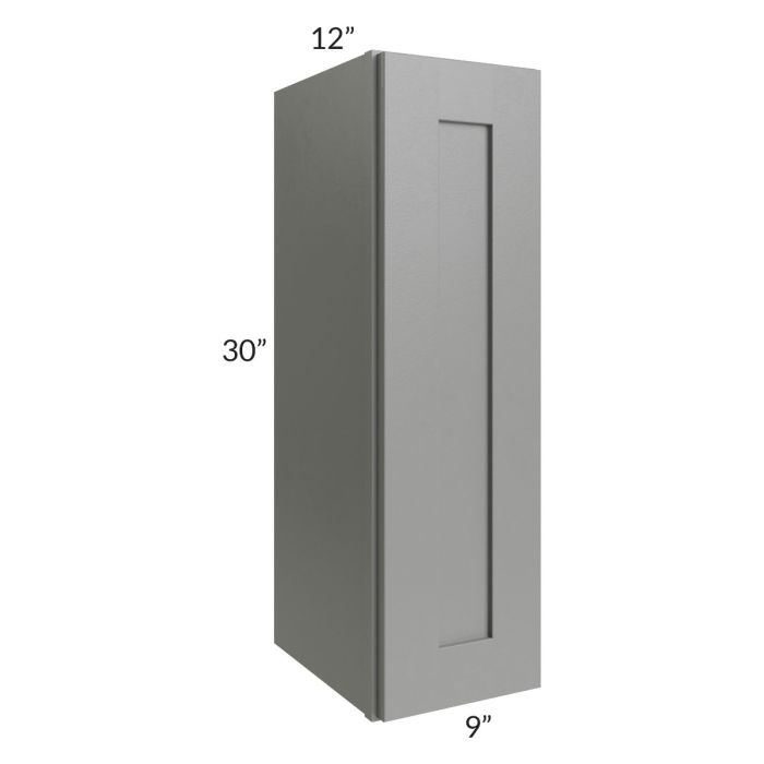 RTA Shale Grey Shaker 9" x 30" Wall Cabinet with 1 Decorative End Panel