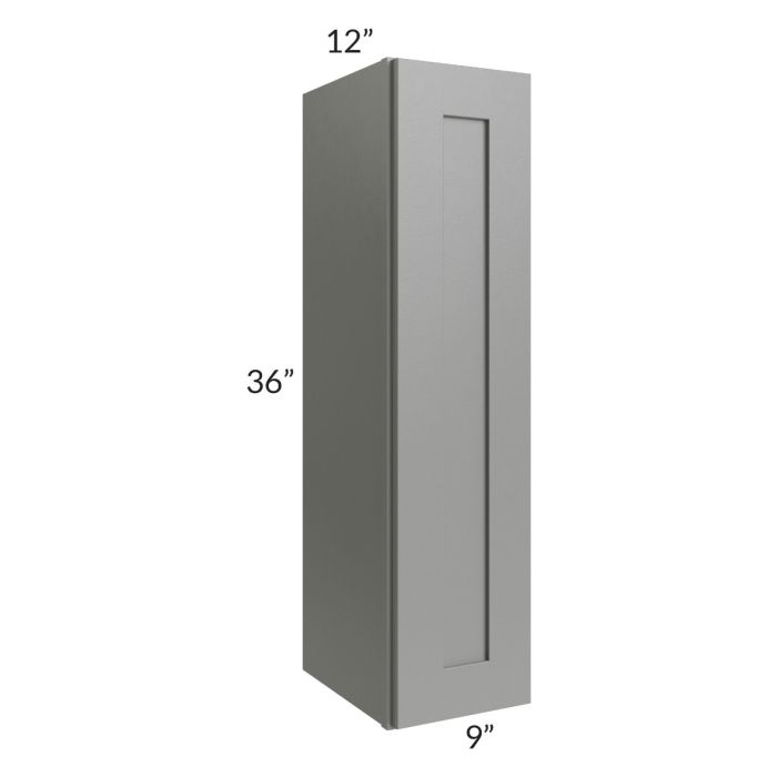 RTA Shale Grey Shaker 9" x 36" Wall Cabinet with 1 Decorative End Panel