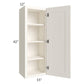 RTA Signature Vanilla Glaze 15" x 42" Wall Cabinet with 1 Decorative End Panel and Mullion Glass Door