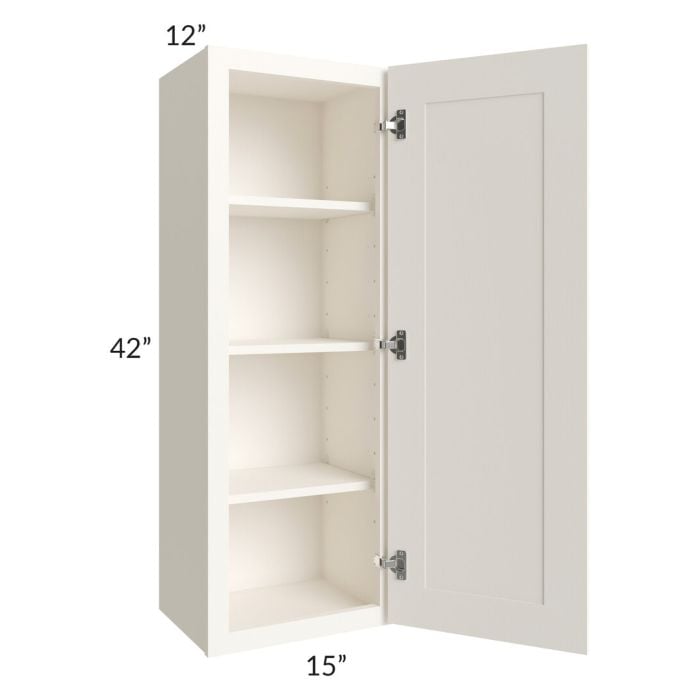 RTA Signature Vanilla Glaze 15" x 42" Wall Cabinet with Mullion Glass Door