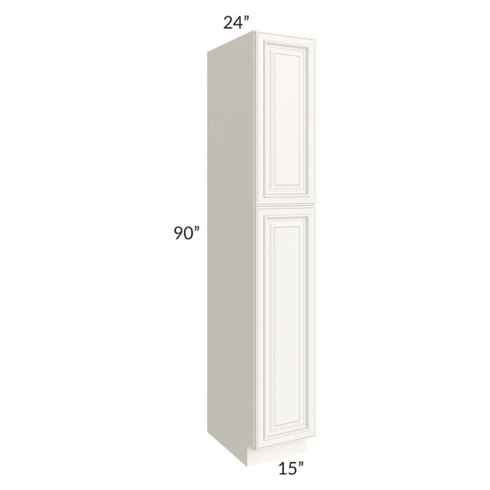 RTA Signature Vanilla Glaze 15" x 90" Wall Pantry with 2 Roll Out Trays