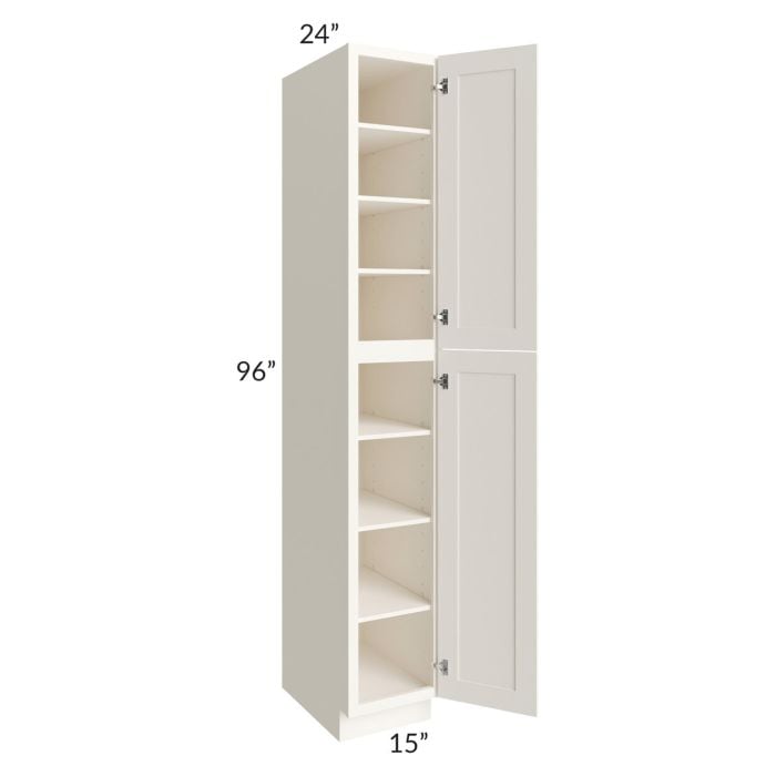 RTA Signature Vanilla Glaze 15" x 96" Wall Pantry with 2 Roll Out Trays