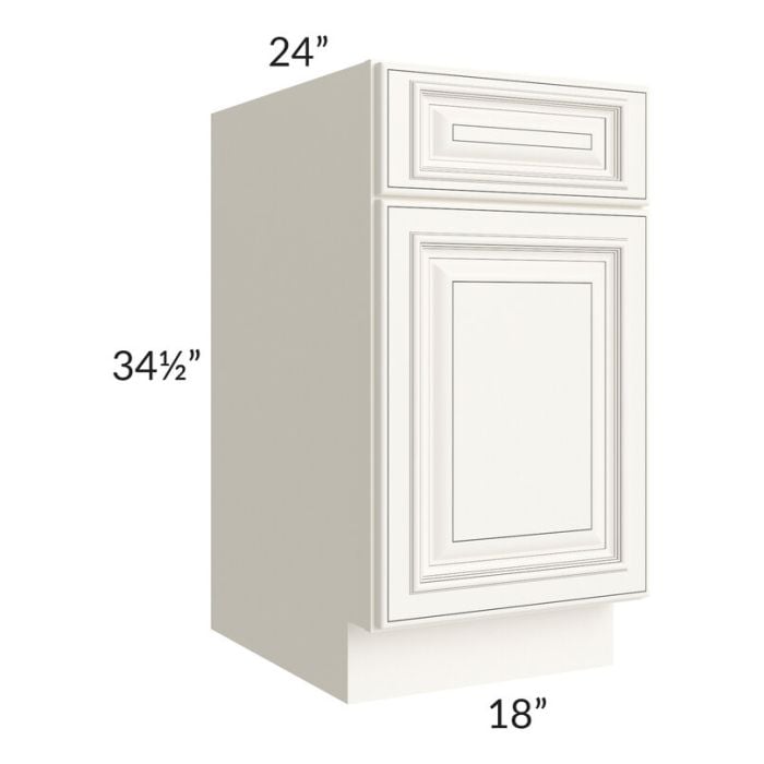 RTA Signature Vanilla Glaze 18" Base Cabinet with 1 Decorative End Panel