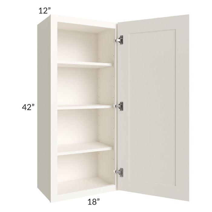 RTA Signature Vanilla Glaze 18" x 42" Wall Cabinet with 1 Decorative End Panel and Mullion Glass Door