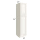 RTA Signature Vanilla Glaze 18" x 84" Wall Pantry with 1 Decorative End Panel