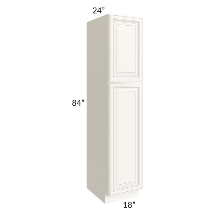 RTA Signature Vanilla Glaze 18" x 84" Wall Pantry with 1 Decorative End Panel