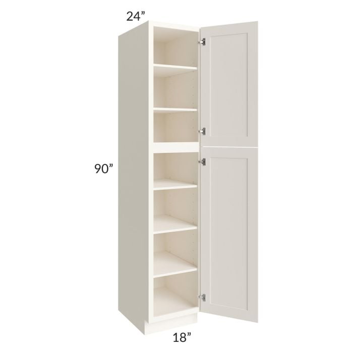 RTA Signature Vanilla Glaze 18" x 90" Wall Pantry with 1 Decorative End Panel and 2 Roll Out Trays
