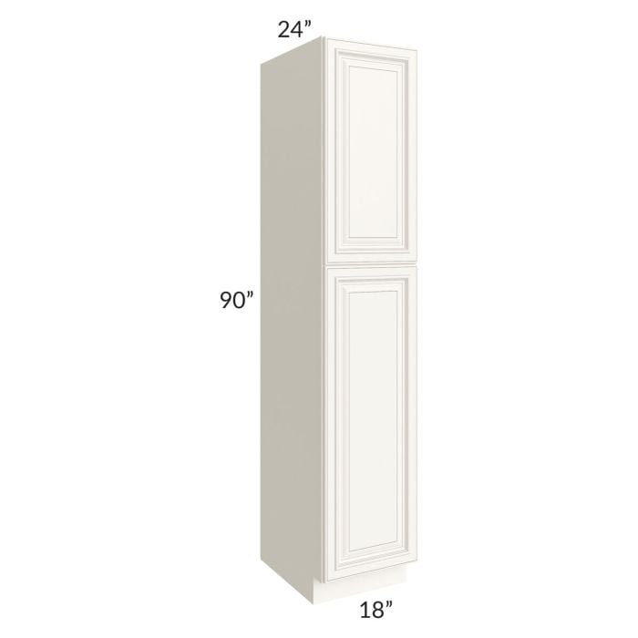 RTA Signature Vanilla Glaze 18" x 90" Wall Pantry with 1 Decorative End Panel and 3 Roll Out Trays