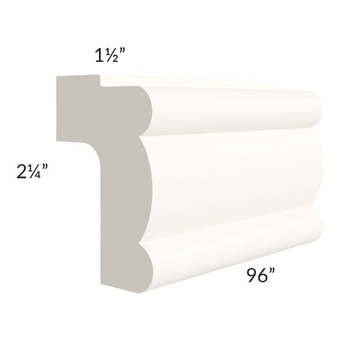 RTA Signature Vanilla Glaze 1.5" x 96" x 2.25" Light Rail Molding - Cut Molding into a 5ft and 3ft section